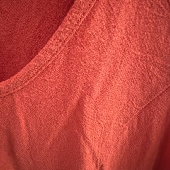 Coral Linen Flowy Dress Discounted Shipping - Picture 2 of 7